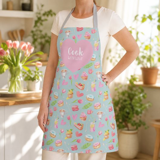 Cook with love. All-Over Print Apron エプロン