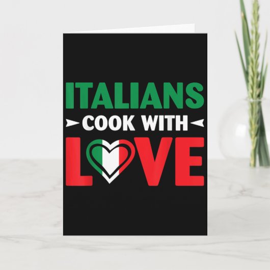 Cook With Love Italian Chef Funny Sayings Quotes  カード (正面)