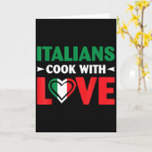 Cook With Love Italian Chef Funny Sayings Quotes  カード (黄色い花)