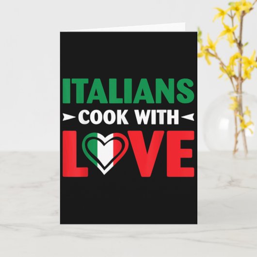 Cook With Love Italian Chef Funny Sayings Quotes  カード (黄色い花)