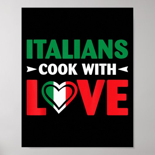 Cook With Love Italian Chef Funny Sayings Quotes  ポスター (正面)