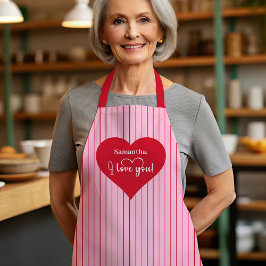 Cook With Love Personalized Heart Valentine Apron エプロン