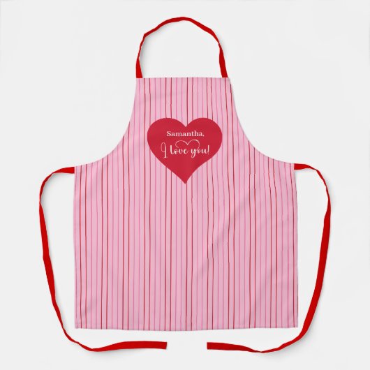 Cook With Love Personalized Heart Valentine Apron エプロン (正面)