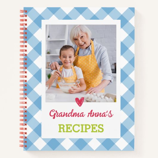 Cookbook (パーソナライズされたYour Photo)レシピ ノートブック (正面)
