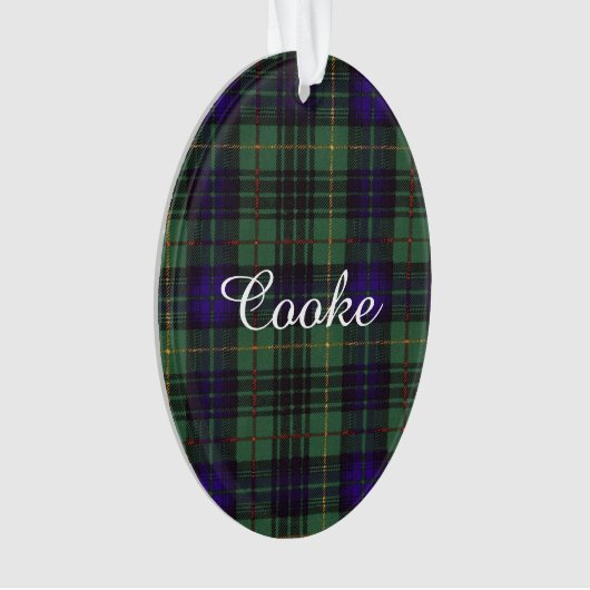 Cookeの一族の格子縞のスコットランドのキルトのタータンチェック オーナメント (正面)