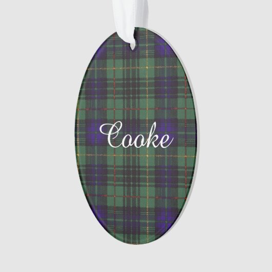 Cookeの一族の格子縞のスコットランドのキルトのタータンチェック オーナメント (正面)