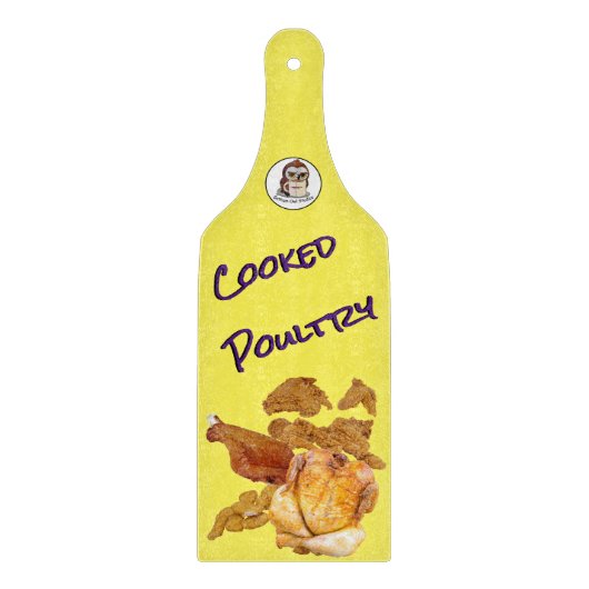 Cooked Poultry Glass Cutting Board (With Handle) カッティングボード (正面)