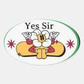 Cooker Said Yes, Sir Sticker – Funny Kitchen Quote 楕円形シール (正面)