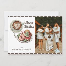 Cookieとココアはクリスマス警告の写真を希望 シーズンカード