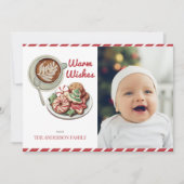 Cookieとココアレッドクリスマスフォトホリデーカード シーズンカード (正面)