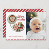 Cookieとココアレッドクリスマスフォトホリデーカード シーズンカード (正面/裏面)