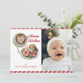 Cookieとココアレッドクリスマスフォトホリデーカード シーズンカード (スタンド正面)