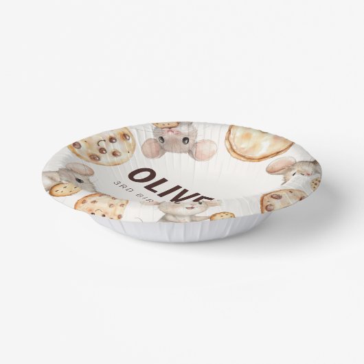 Cookieとマウス子供の誕生日パーティー ペーパーボウル (傾斜あり)