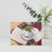 Cookieとメモを含むサンタハンド シーズンポストカード (スタンド正面)