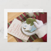 Cookieとメモを含むサンタハンド シーズンポストカード (正面/裏面)