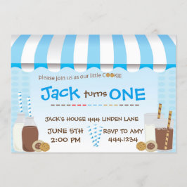 CookieとMilk Boyバースデーパーティ招待状 招待状