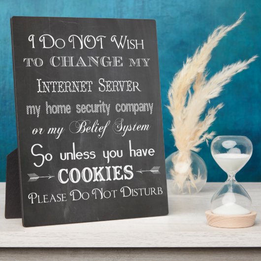 Cookieなし、Chalkboardのサインを邪魔しない フォトプラーク (側面)