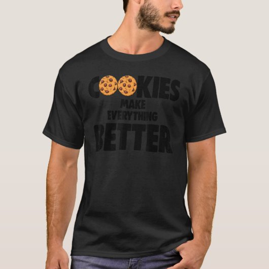CookieによりChocoチップが向上 Tシャツ (正面)