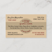 Cookieのバッグ、Cookieの販売資金調達カード 名刺 (裏面)