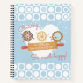 Cookieのピン転がベーキングのクックブックレシピノート ノートブック (正面)