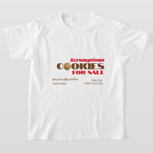 Cookieのロゴ、Cookieの販売資金調達 Tシャツ (レイダウン)