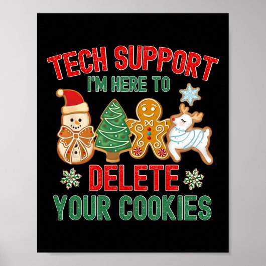 Cookieの削除に関するChristmas Techサポートクリスマス ポスター (正面)