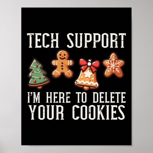 Cookieの削除に関するChristmas Techサポートクリスマス ポスター (正面)