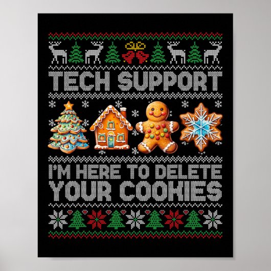 Cookieの削除に関するChristmas Techサポートクリスマス ポスター (正面)