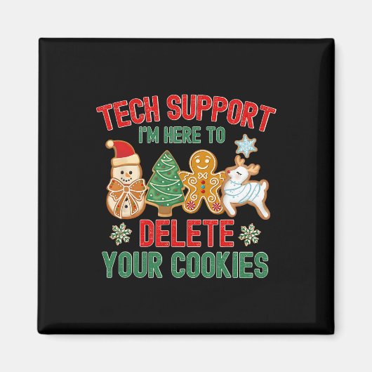 Cookieの削除に関するChristmas Techサポートクリスマス マグネット (正面)