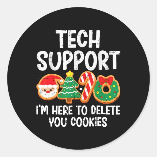 Cookieの削除に関するChristmas Techサポートクリスマス ラウンドシール (正面)
