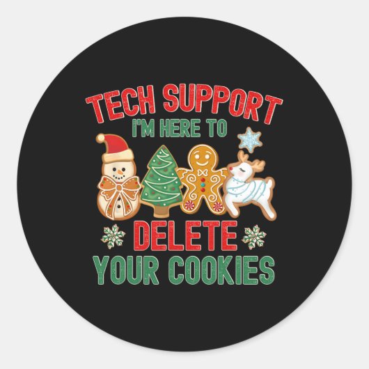 Cookieの削除に関するChristmas Techサポートクリスマス ラウンドシール (正面)