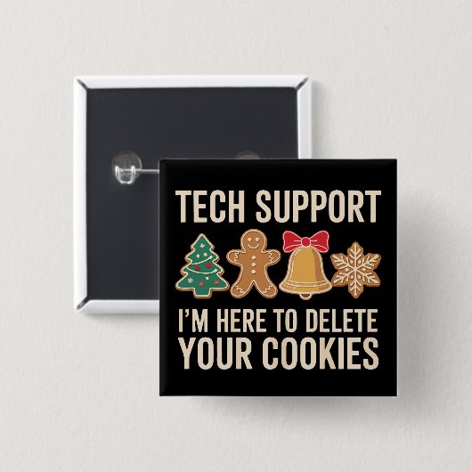 Cookieの削除に関するChristmas Techサポートクリスマス 缶バッジ (正面&裏面)