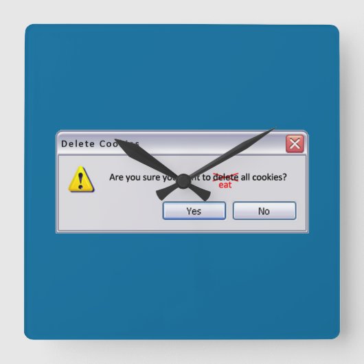 Cookieの削除 スクエア壁時計 (正面)