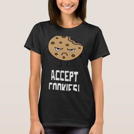 Cookieの受け入れフロントエンド開発者くもの巣デザイナー Tシャツ (正面)