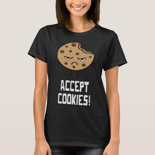 Cookieの受け入れフロントエンド開発者くもの巣デザイナー Tシャツ (正面)