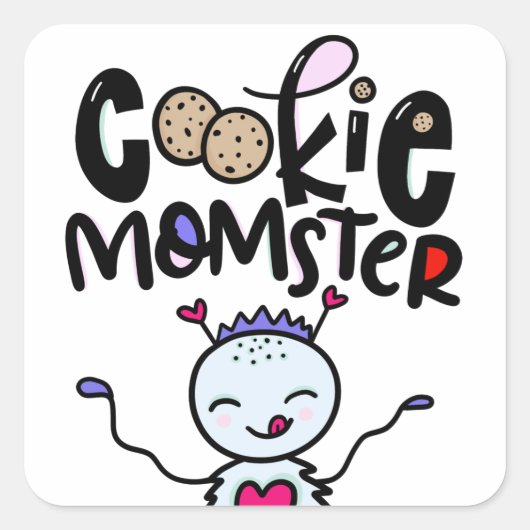 Cookieの母、手書き スクエアシール (正面)