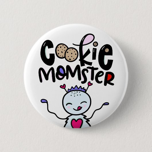Cookieの母、手書き 缶バッジ (正面)
