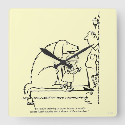 Cookieの注文 スクエア壁時計 (正面)