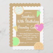 Cookieの飾誕生日招待状 招待状 (正面/裏面)