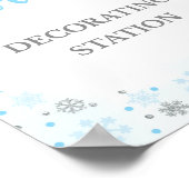 Cookieの飾駅標識の冬の青 ポスター (角)