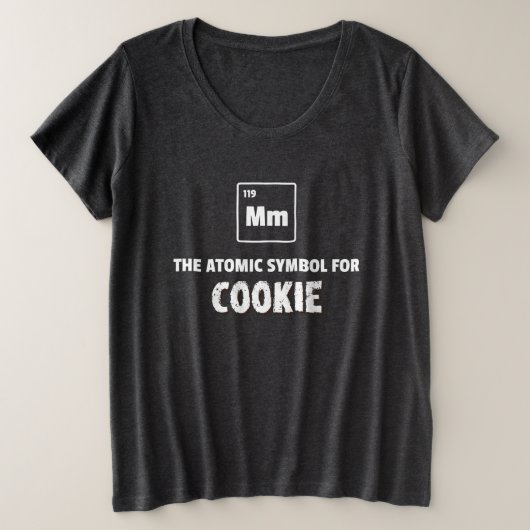CookieのMm要素の周期 プラスサイズTシャツ (デザイン正面)