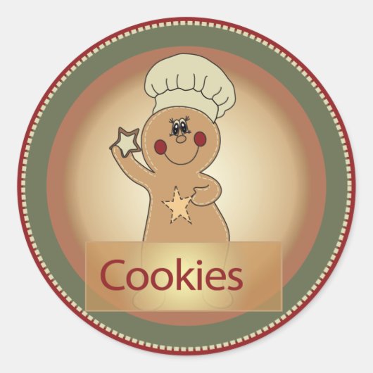 Cookieを使用したジンジャーブレッド ラウンドシール (正面)