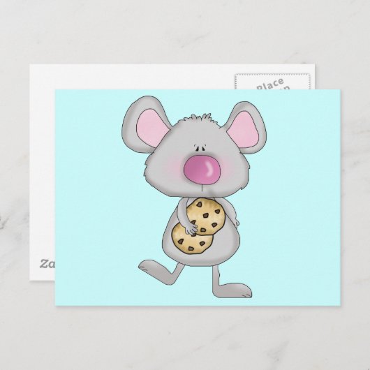 Cookieを使用したマウスTシャツとギフト ポストカード (正面/裏面)