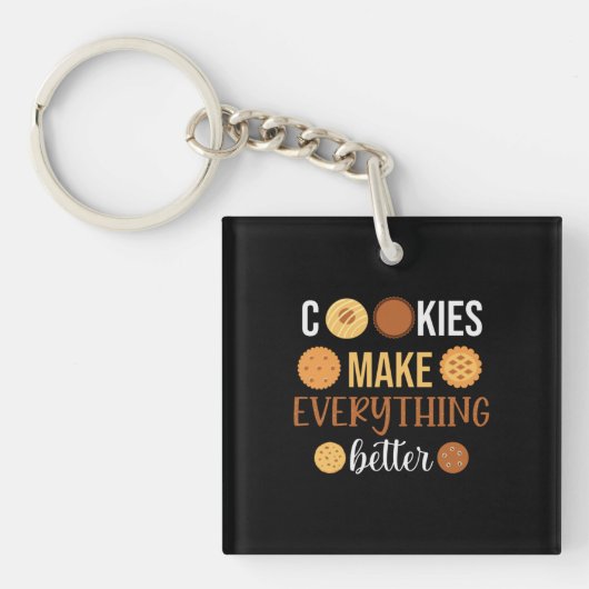 Cookieを使用すると、すべてを向上 キーホルダー (正面)