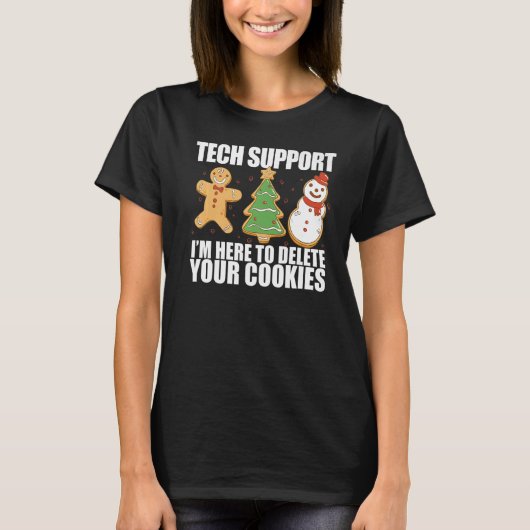 COOKIEを削除するくもの巣開発者コード Tシャツ (正面)