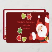 Cookieを非表示にするサンタ来のクリスマス招待状 招待状 (正面/裏面)