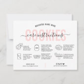 Cookieカー気にド・ピンクの美的スクリモダンプト サンキューカード (正面)