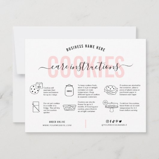 Cookieカー気にド・ピンクの美的スクリモダンプト サンキューカード (正面)