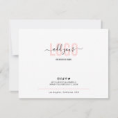 Cookieカー気にド・ピンクの美的スクリモダンプト サンキューカード (裏面)