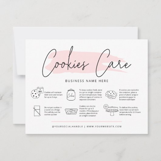 Cookieガイ気にドベーカリーの説明フェミニン サンキューカード (正面)